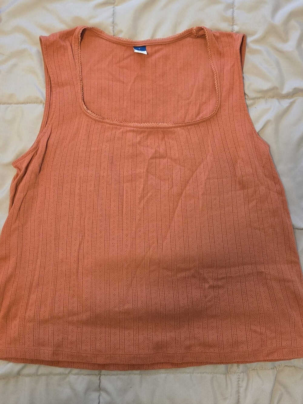 Old Navy Women's Sleeveless Pointelle Crop Top - Rust Orange